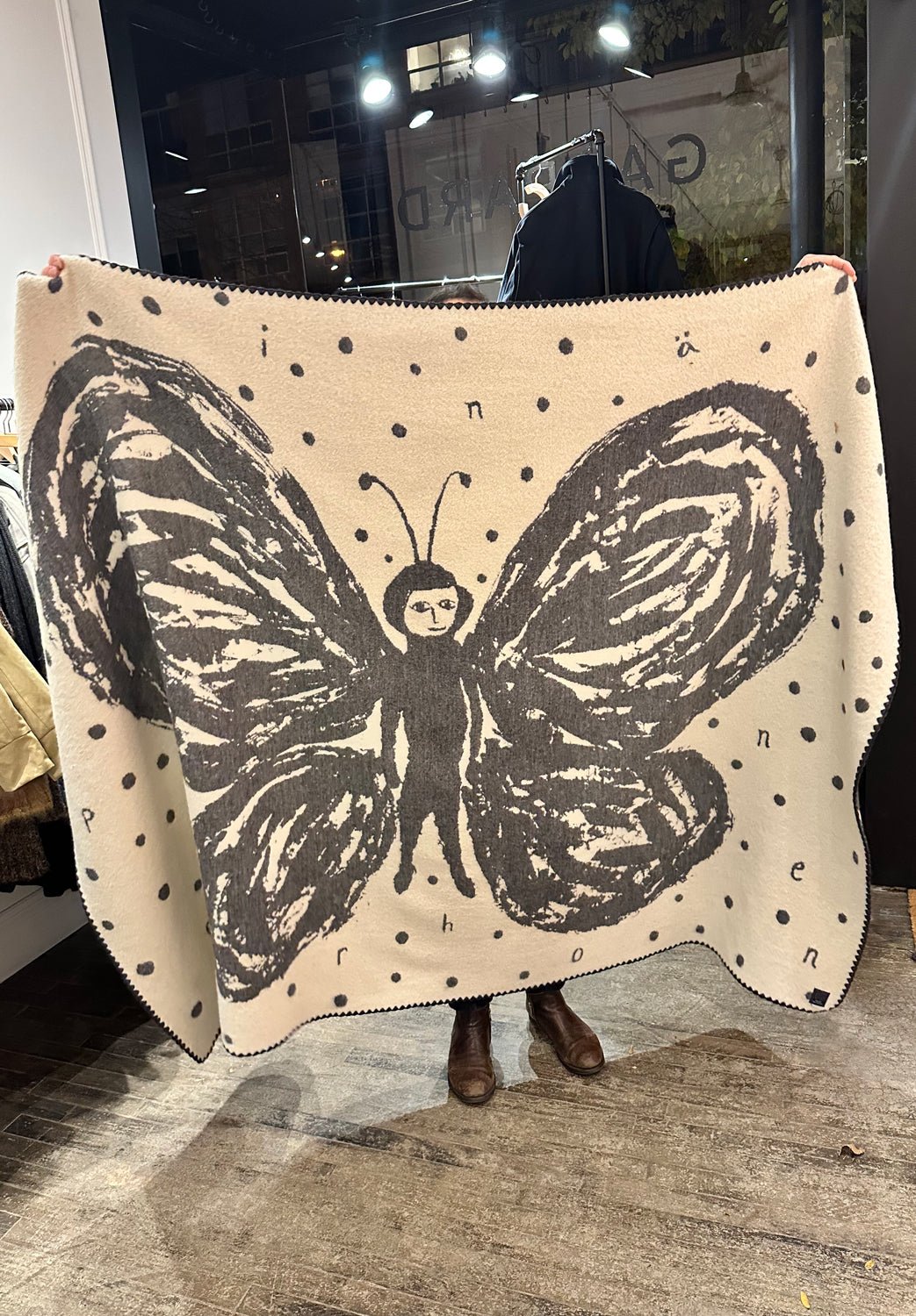 MINA PERHONEN - LARGE ENKELI BLANKET in GREY