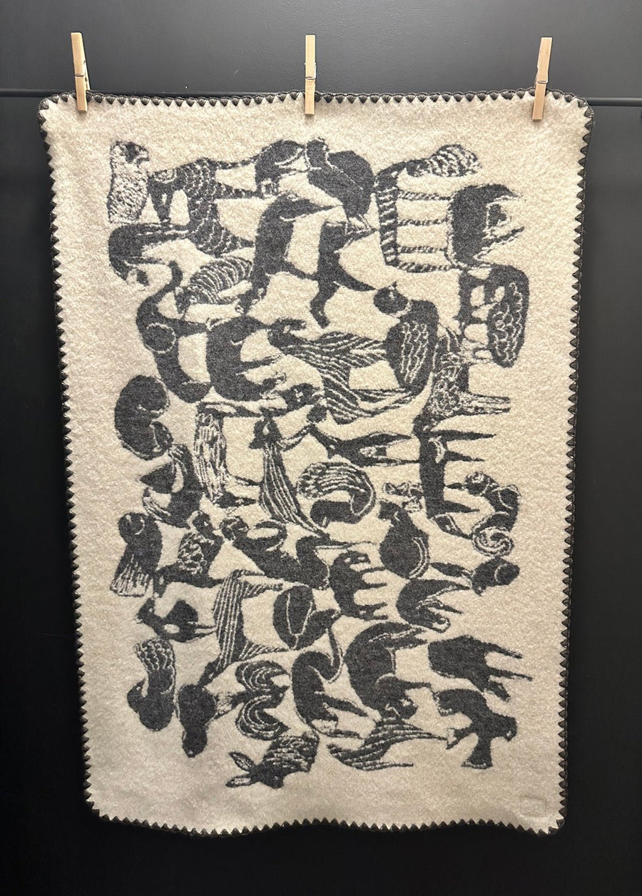 MINA PERHONEN - LIFE PUZZLE Blanket in Grey