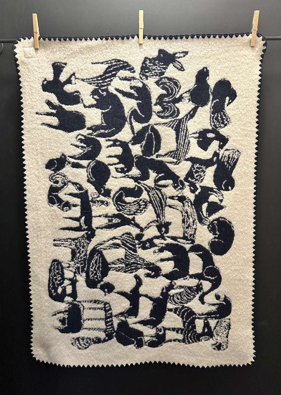 MINA PERHONEN - LIFE PUZZLE Blanket in Navy