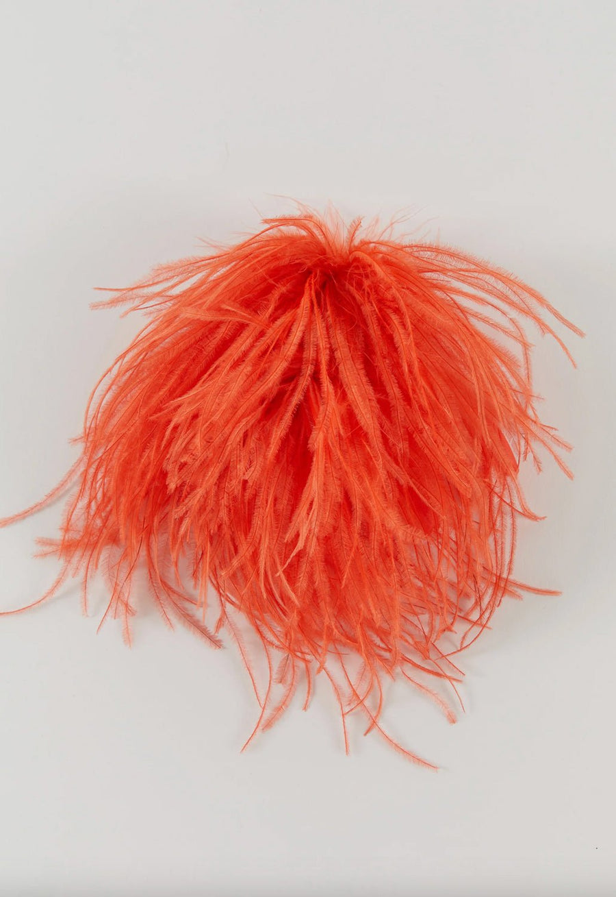 INDRESS - Feather Brooch/Headpiece in Orange