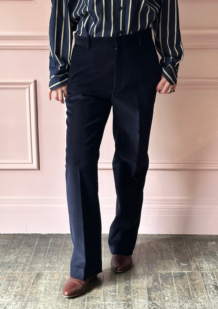LES PRAIRIES DE PARIS - Fine Corduroy Trousers in Navy
