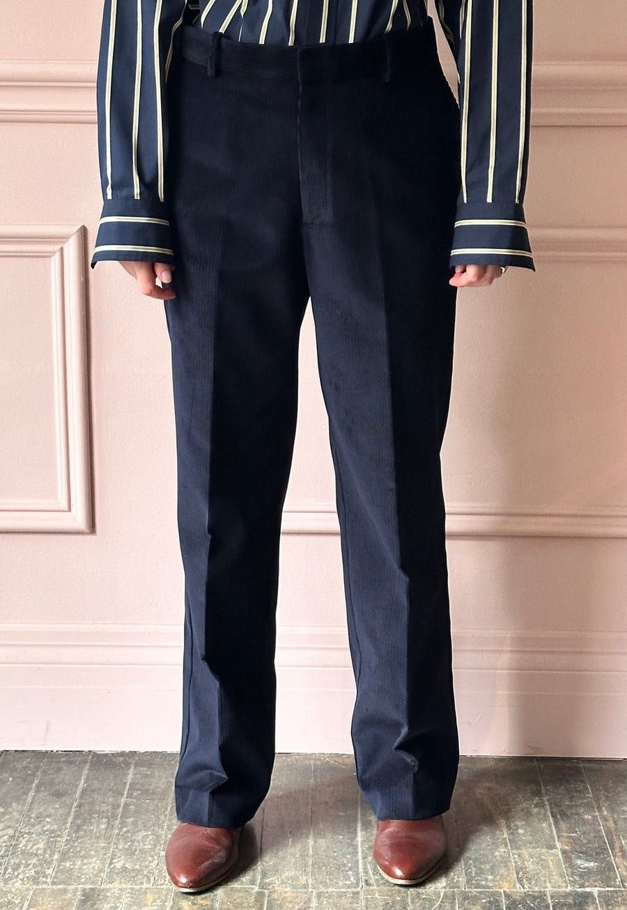 LES PRAIRIES DE PARIS - Fine Corduroy Trousers in Navy