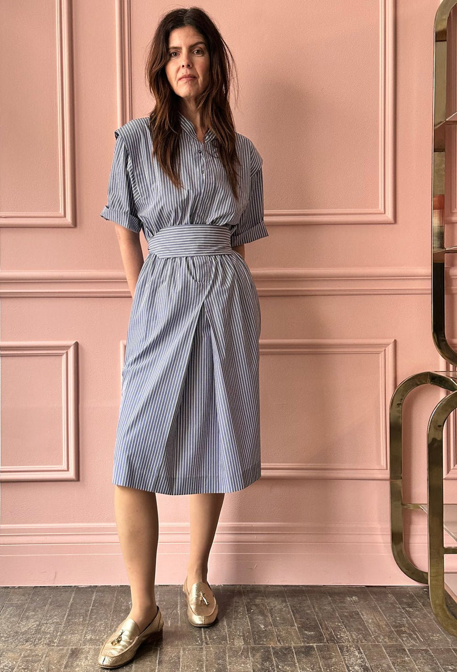 LES PRAIRIES DE PARIS - Robe Jackot in Blue Roma Stripe