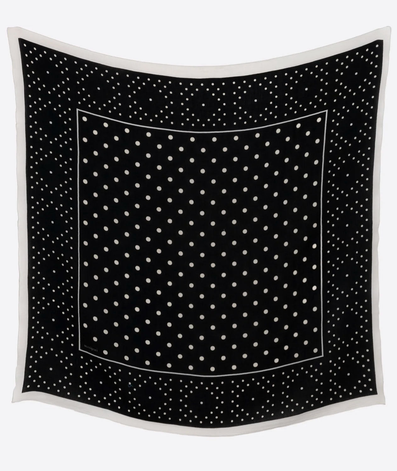 MANIPURI - Geome Dot 120cm Scarf in Black
