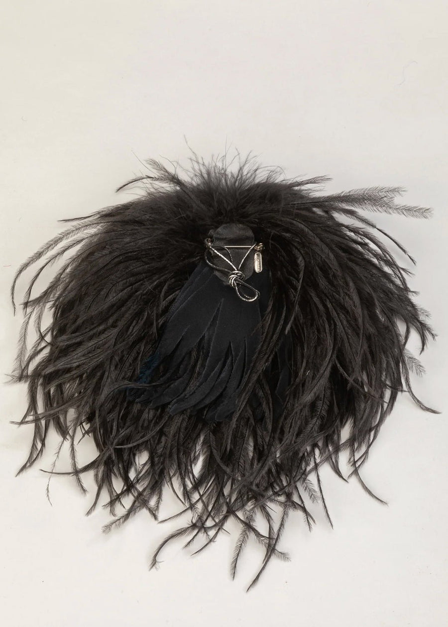 INDRESS - Feather Brooch/Headpiece in Uranium