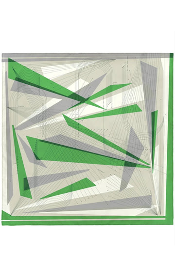 MANIPURI - 88cm Silk Ray of Light Scarf in Green