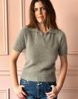 ROBERTO COLLINA - Angora Polo Sweater in Taupe