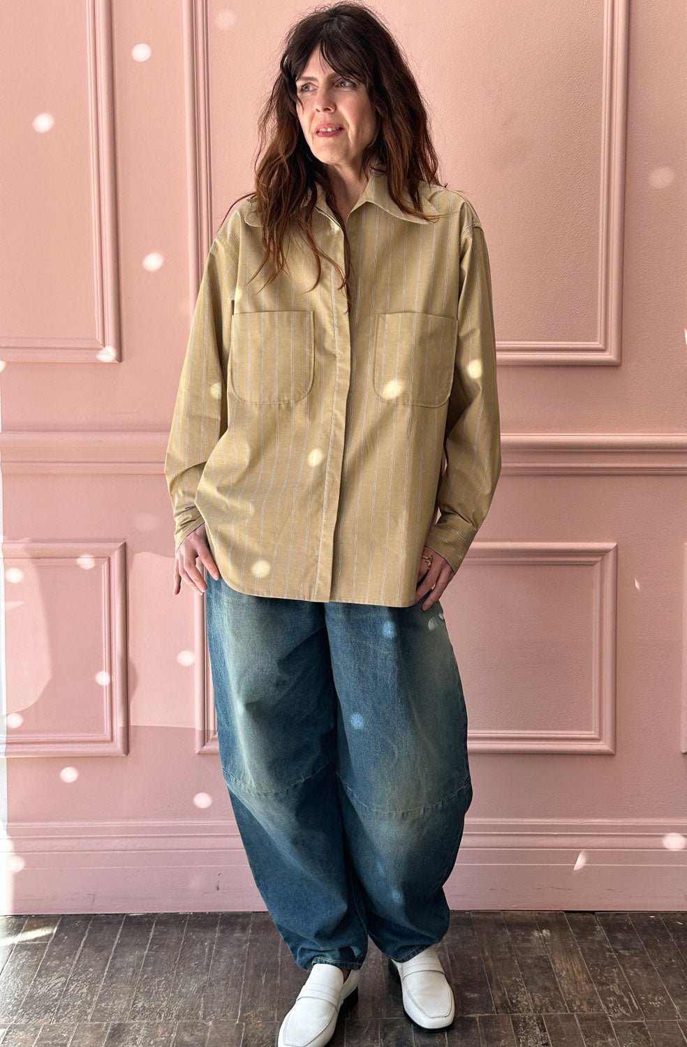 LES PRAIRIES DE PARIS - Chemise Safari Shirt in Golden Khaki