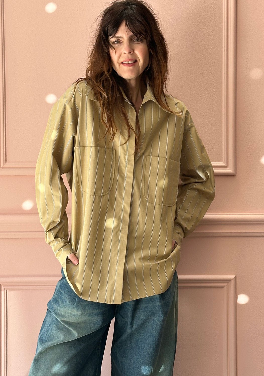 LES PRAIRIES DE PARIS - Chemise Safari Shirt in Golden Khaki