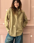 LES PRAIRIES DE PARIS - Chemise Safari Shirt in Golden Khaki