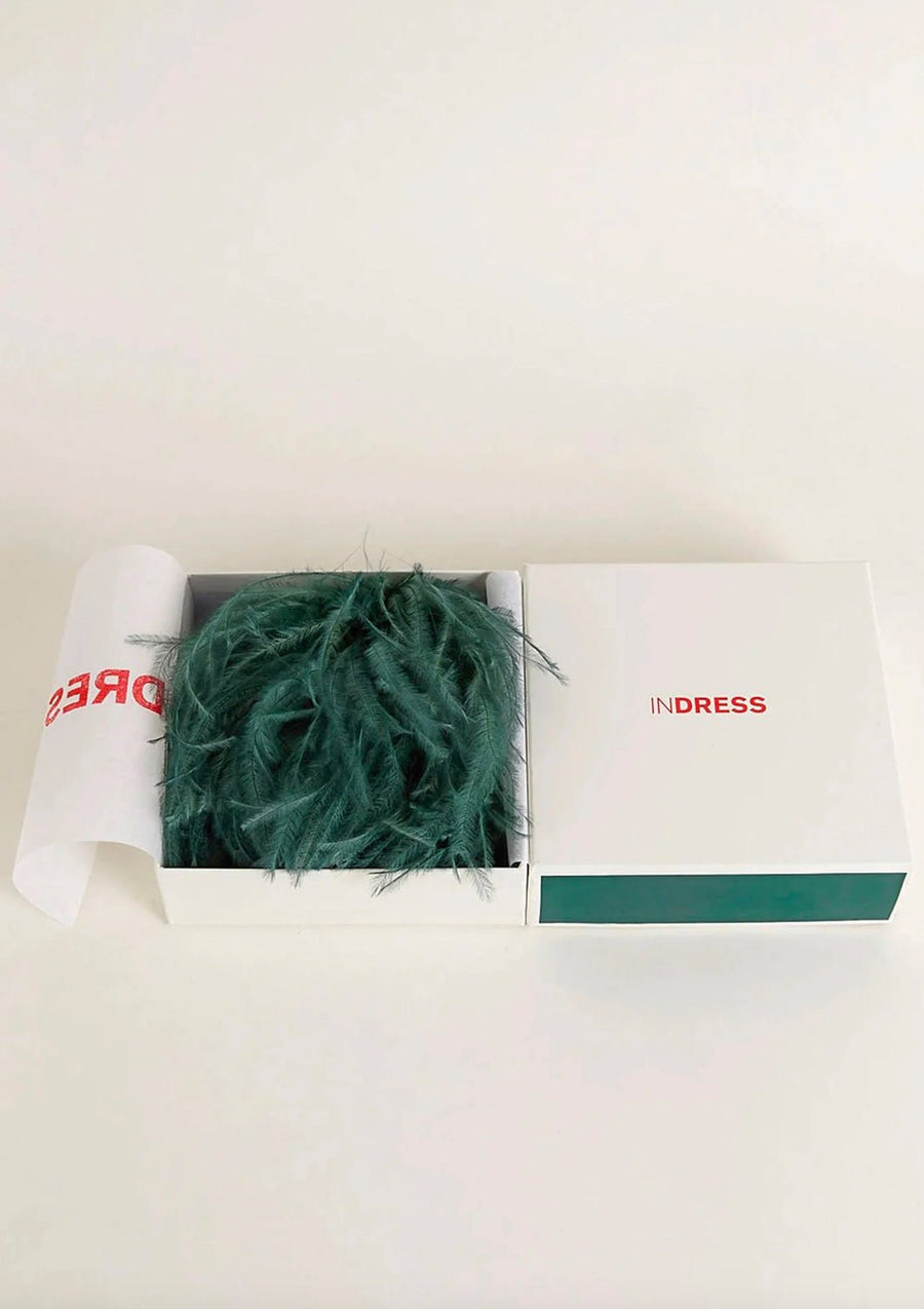 INDRESS - Feather Brooch/Headpiece in Sage Green