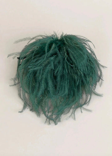 INDRESS - Feather Brooch/Headpiece in Sage Green
