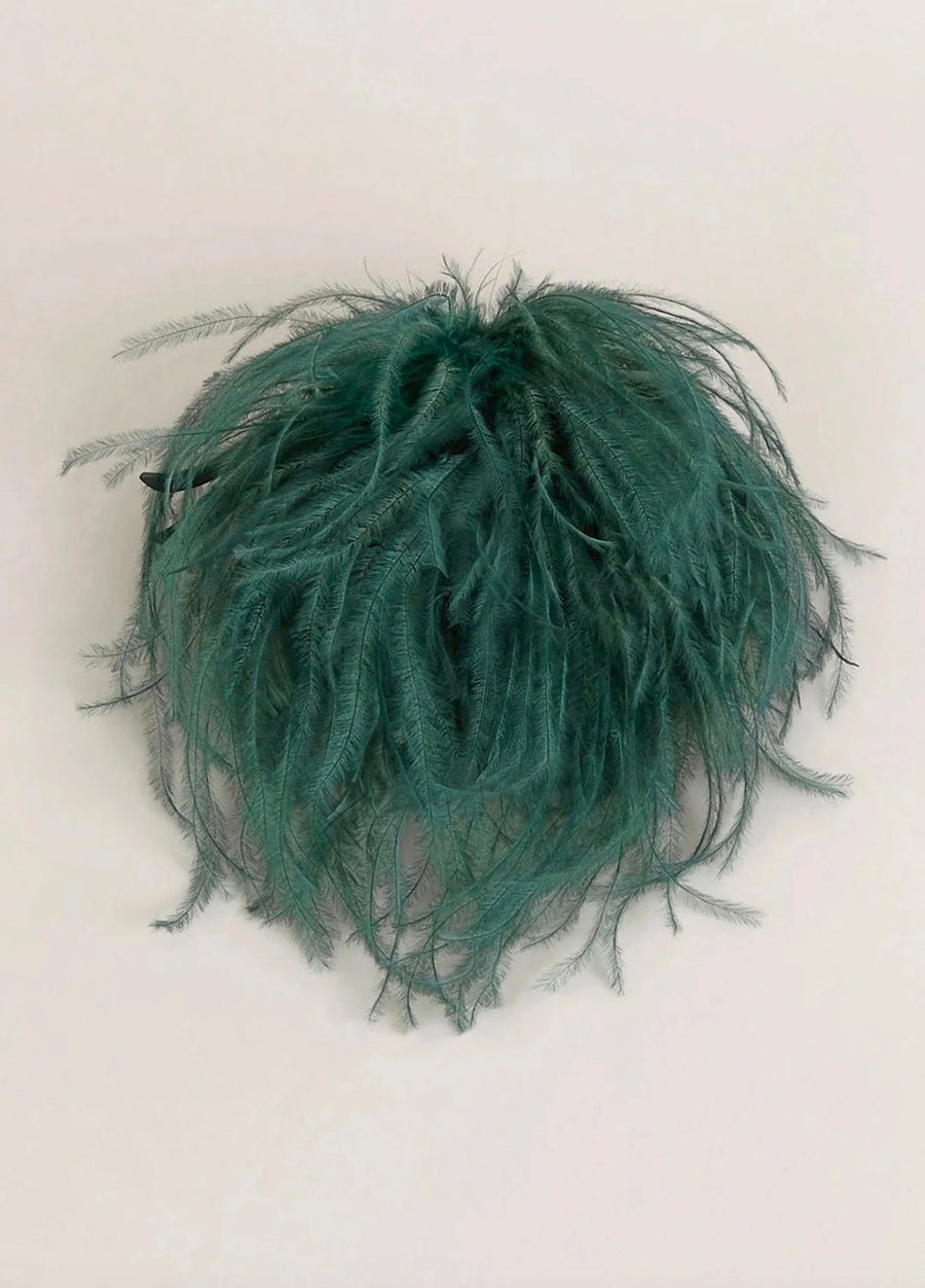 INDRESS - Feather Brooch/Headpiece in Sage Green