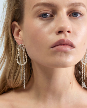 Wouters & Hendrix - Sheet Bend Knot Statement Earrings in Sterling Silver