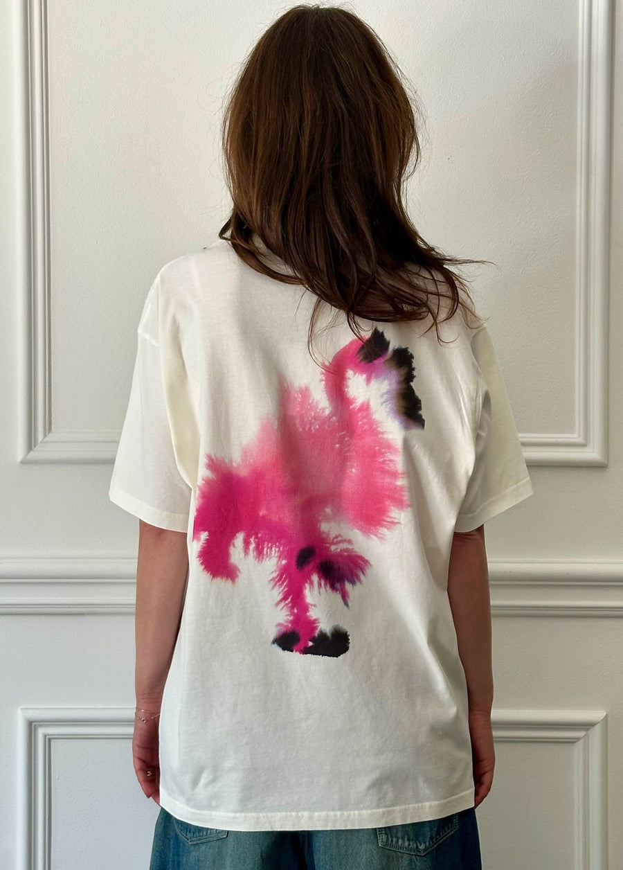 W.I.L.D. A.N.I.M.A.L.S. - Snake Flamingo T-shirt in Natural