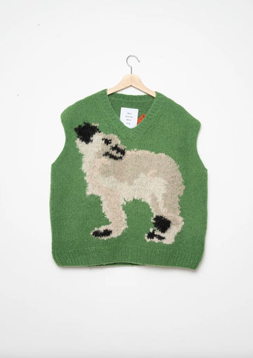 W.I.L.D. A.N.I.M.A.L.S. - Wolf, Dog V-Neck Vest in Green