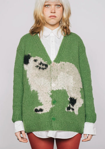 W.I.L.D. A.N.I.M.A.L.S. - Wolf, Dog Cardigan in Green