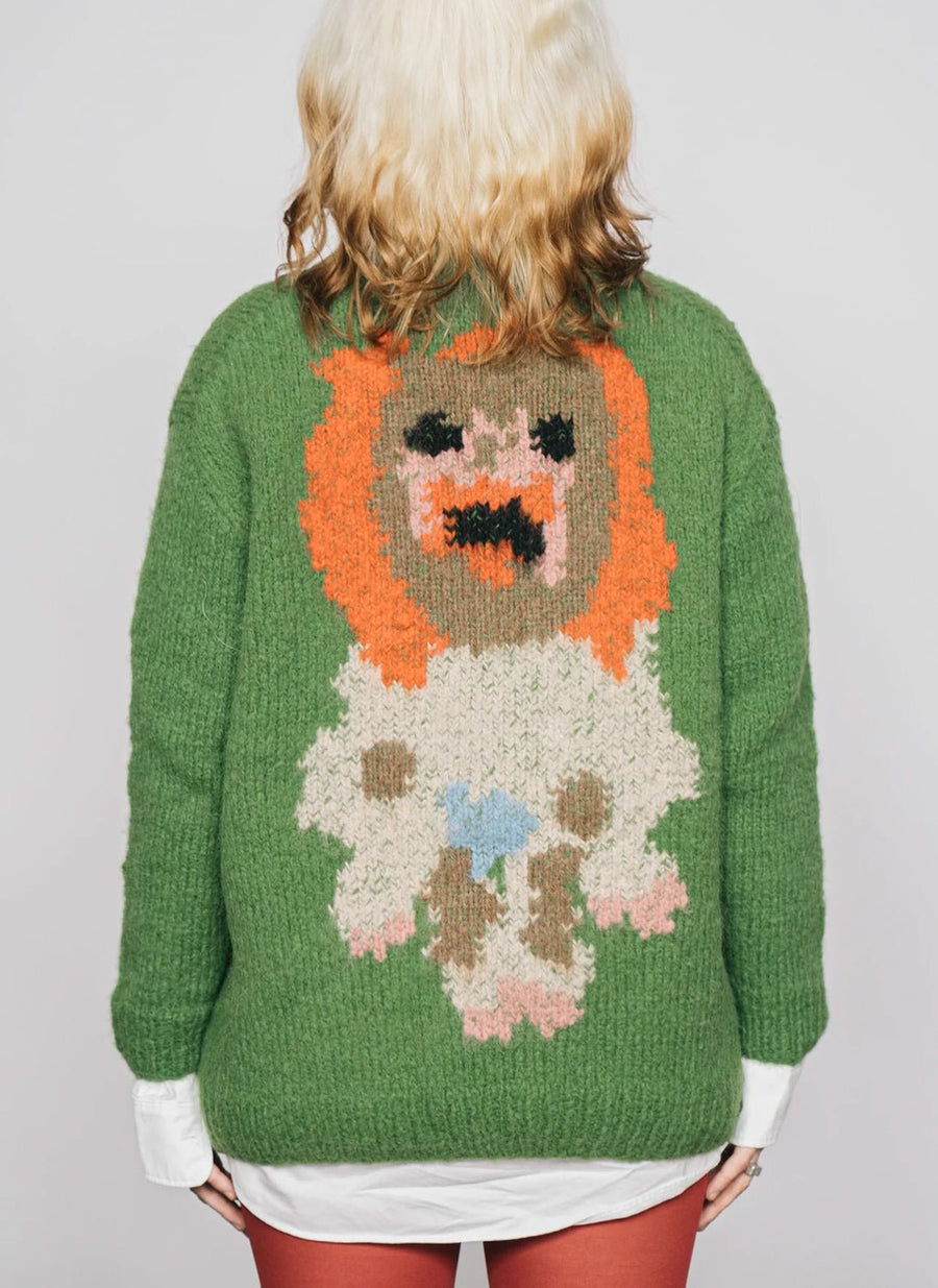 W.I.L.D. A.N.I.M.A.L.S. - Wolf, Dog Cardigan in Green