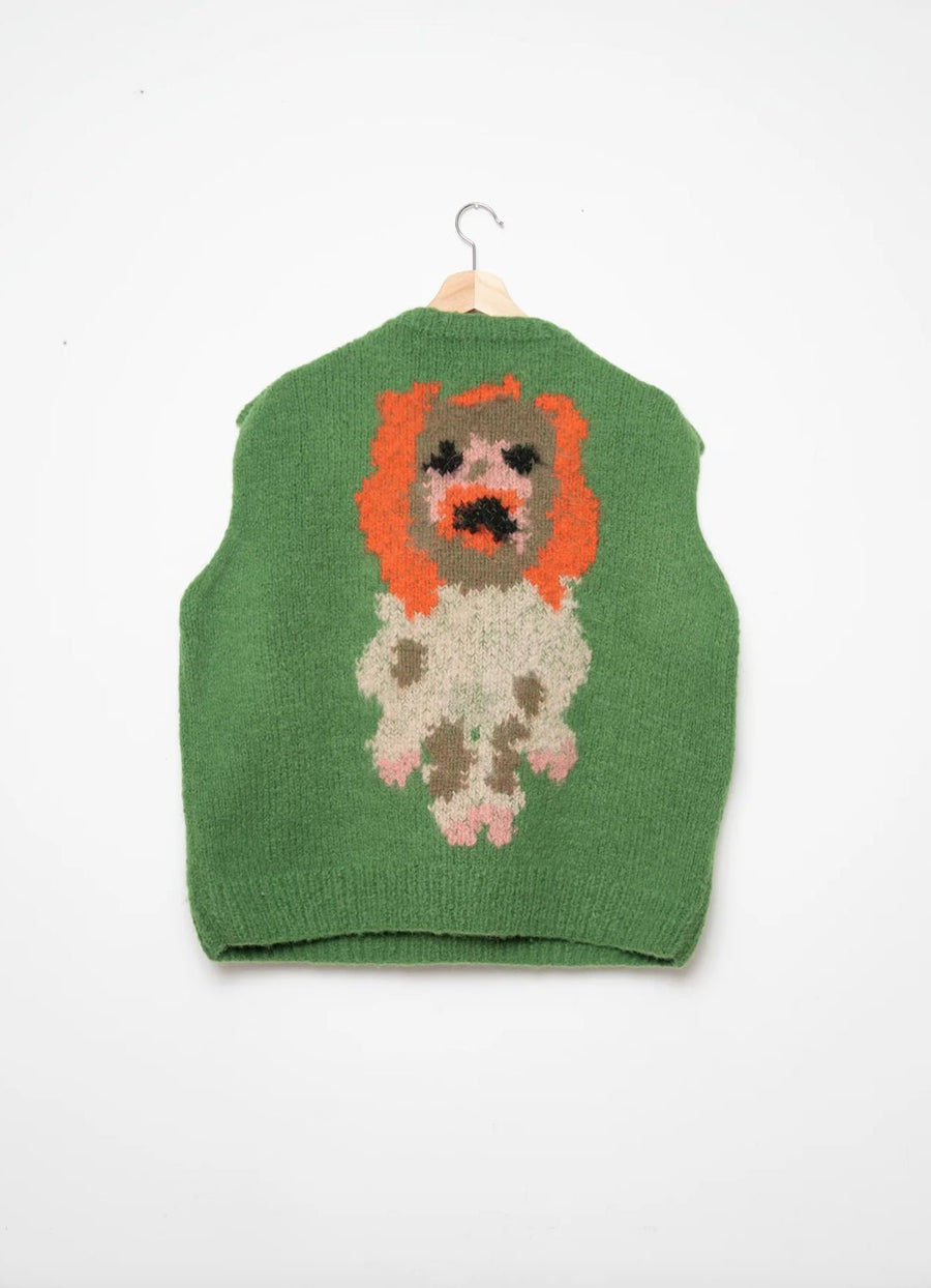 W.I.L.D. A.N.I.M.A.L.S. - Wolf, Dog V-Neck Vest in Green