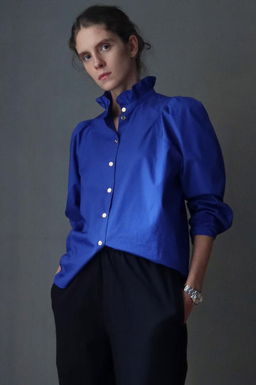 ATLANTIQUE ASCOLI - Untitled 3 Long Sleeved Blouse in Deep Blue