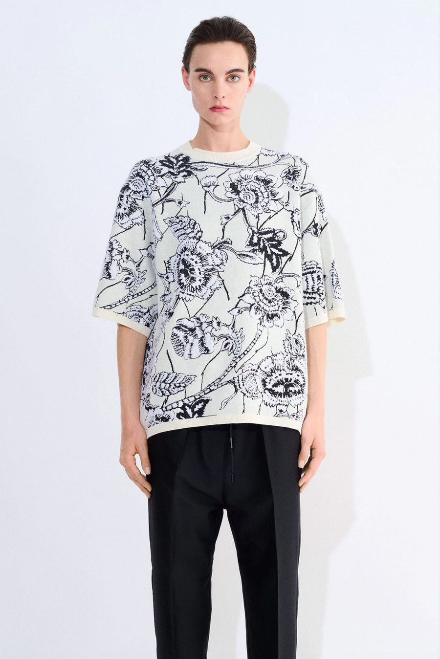CHRISTIAN WIJNANTS Dianthus Jacquard Top in Off-White