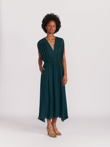 INDRESS - Dress Citron in Forest Green