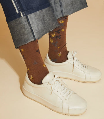 Antipast - Shamrock knee-hi socks in brown