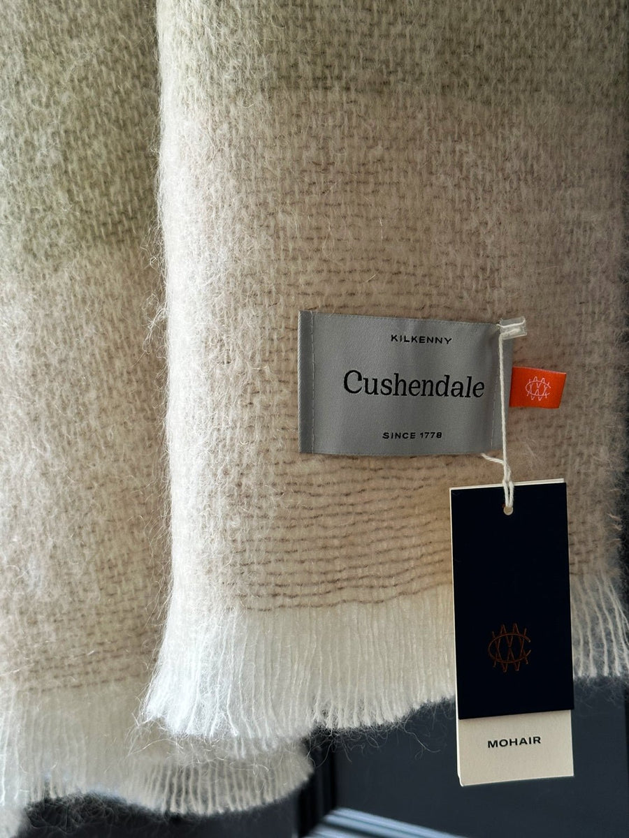 Cushendale Mills Silaire XL Mohair Blanket in Olive