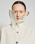 VERONIQUE LEROY - Cotton Denim High Neck Jacket in Chalk