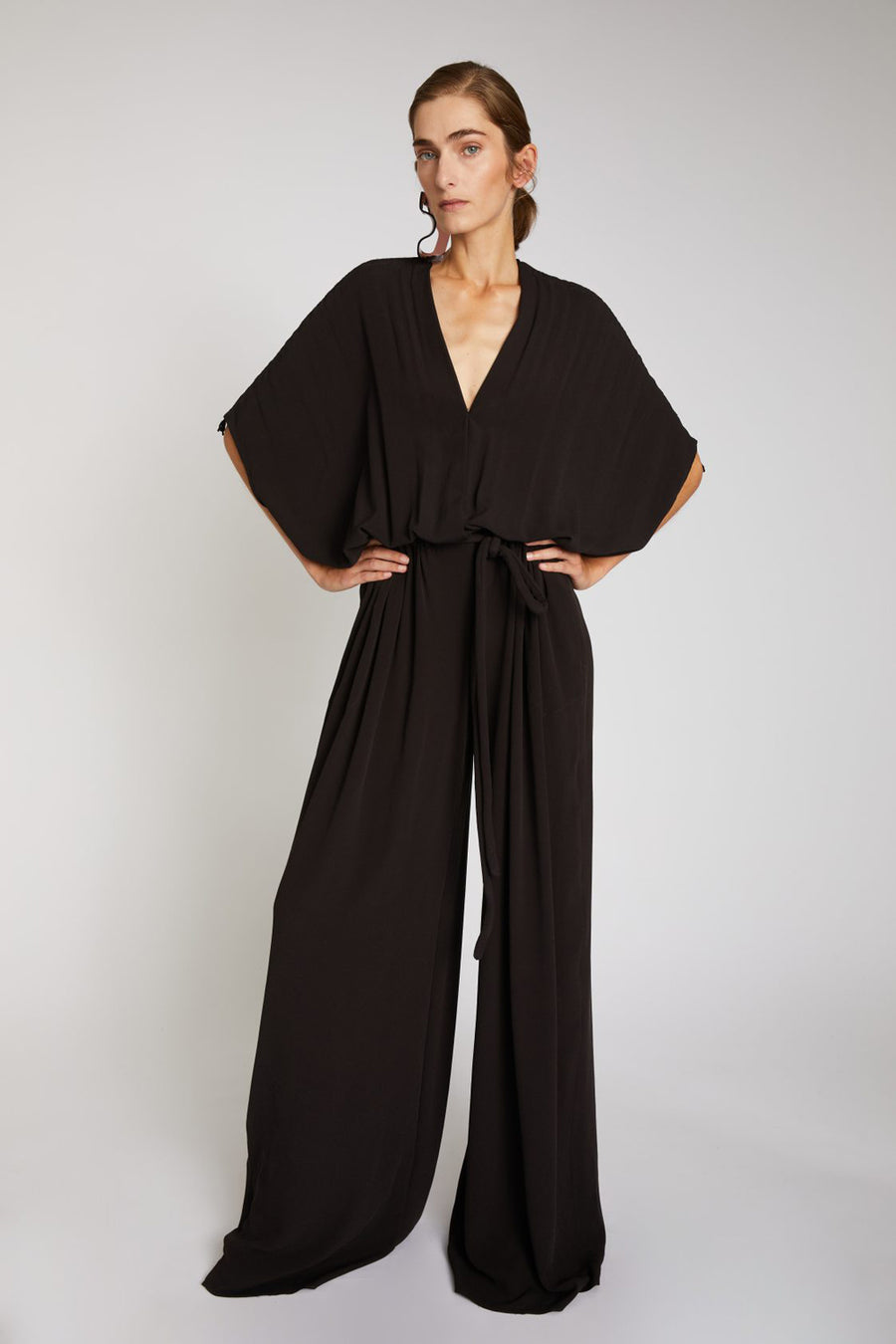 VERONIQUE LEROY - Gathered Jumpsuit in Choco