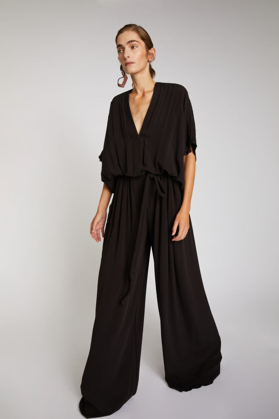 VERONIQUE LEROY - Gathered Jumpsuit in Choco
