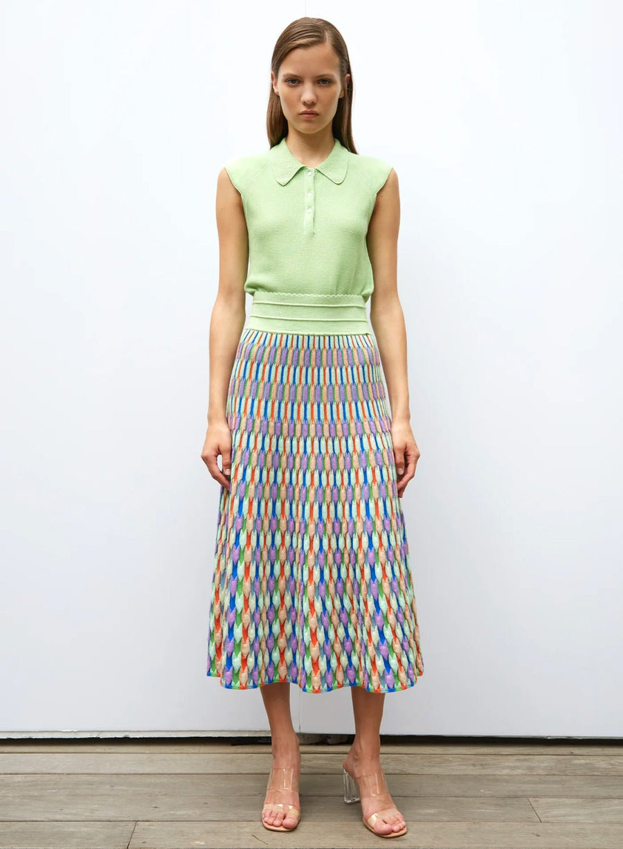 MOLLI - Zellige Skirt in Multi Green