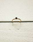 JANE HOLLINGER - 14k Yellow Gold ring with Rose Cut Black Diamond