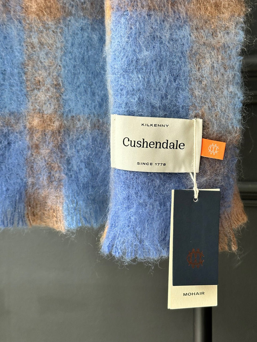 CUSHENDALE MILLS - Drumin Mohair Blanket in Bluebird