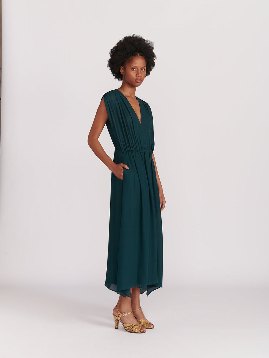 INDRESS - Dress Citron in Forest Green