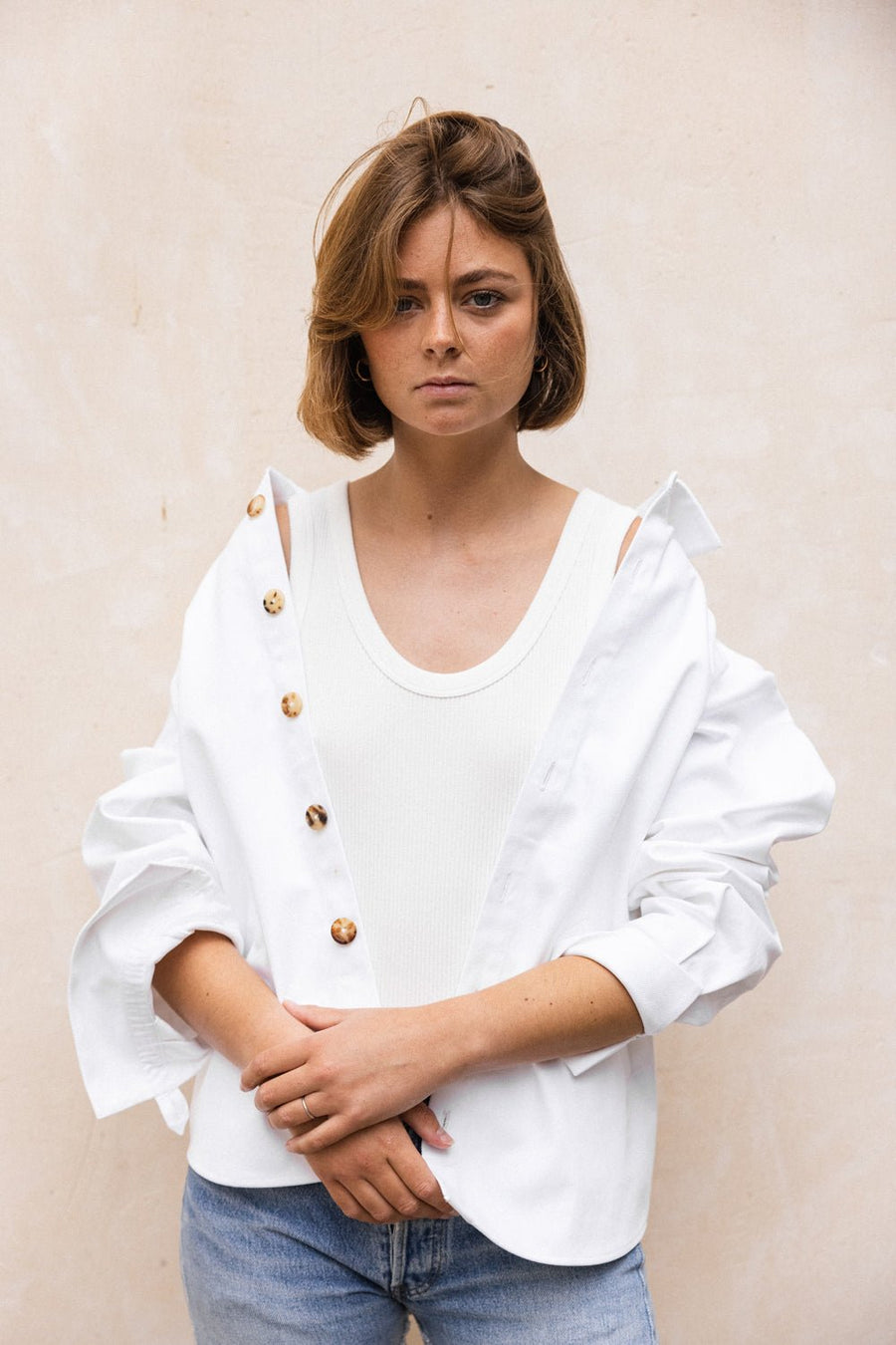 BOURRIENNE - Jean Jour Denim Overshirt in White