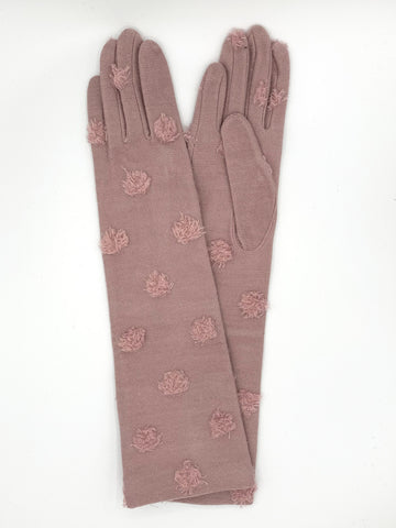 Antipast - Pompon Long Knit Gloves in Pink