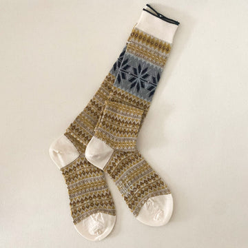 Antipast - Snow Crystal Knee High Socks in Ivory