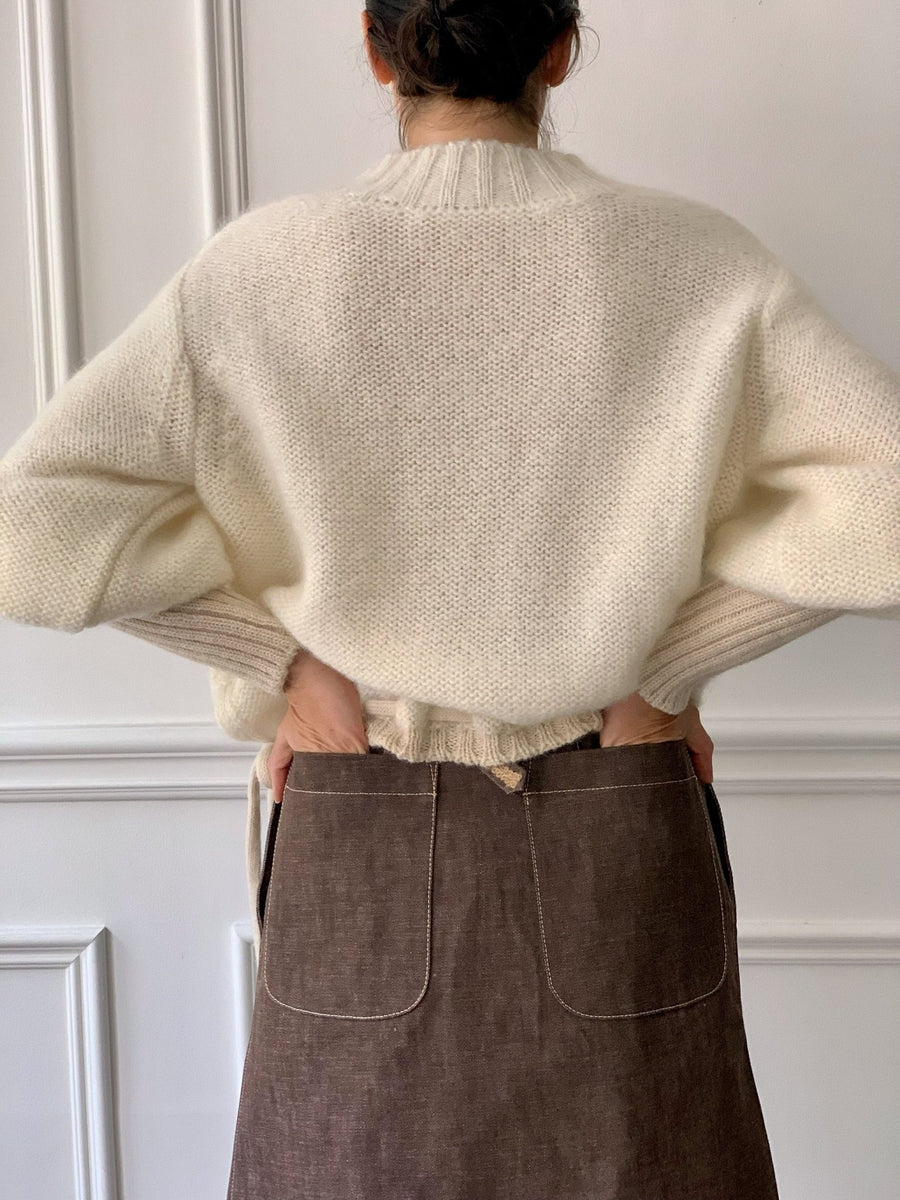 Veronique Leroy - Belted Denim Skirt in Brown